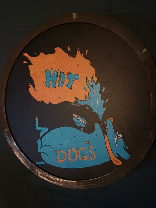 Vegan hot dog menu at Double Down in Manchester