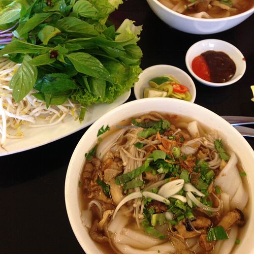 mushroom  phó at Vegan Heaven in Da Lat