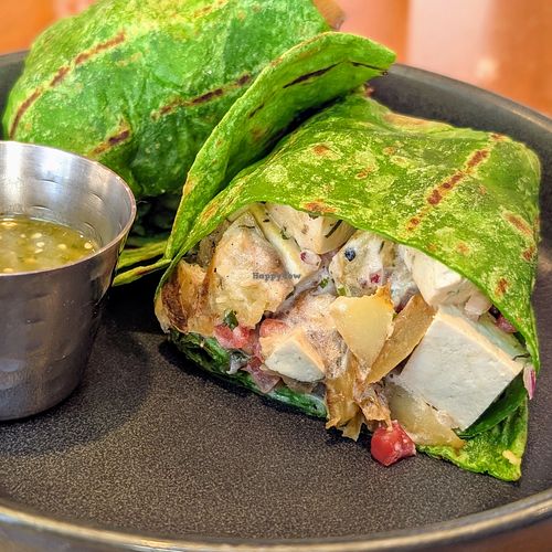 Vegan breakfast burrito at Parakeet Cafe in San Diego