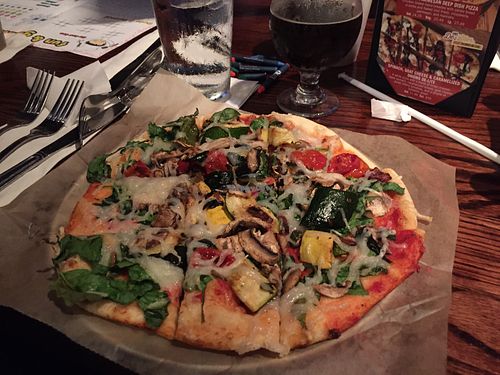 Garden Vegan Pizza with vegan cheese at UNO Pizzeria in Orlando