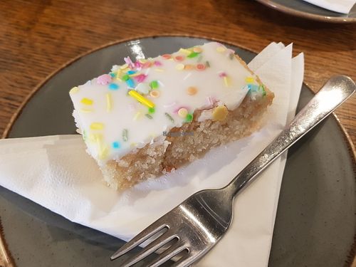 Sprinkles cake (vg) at Cafe Etch in Middlesbrough