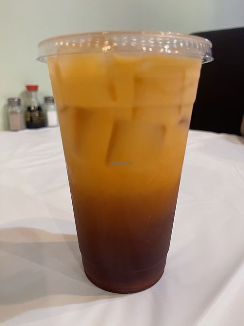 Thai tea at Chef Kenny's Asian Vegan Cuisine in Houston