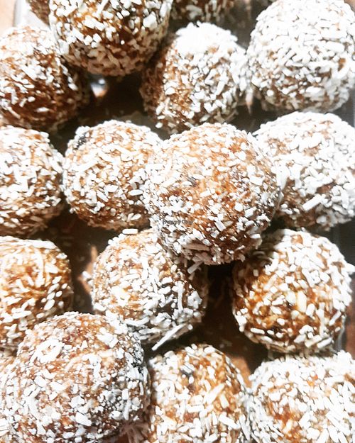 Superfood salted caramel bliss balls 
Vegan, gluten free, nut free at Follow The Rabbit in Sunshine Coast