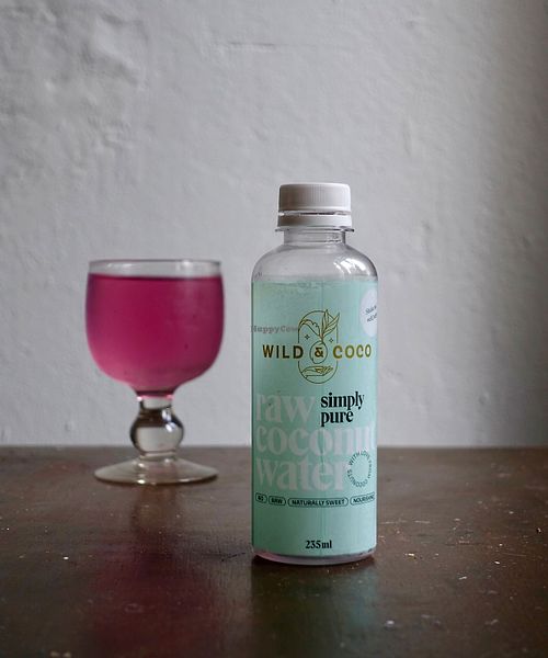 Coconut water is also available, fully raw therefore it can turn pink! at Wild & Cultured in Berlin