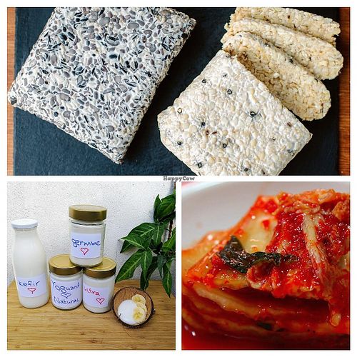 The purest tempeh by 
www.ministryofcultures.com
Highest quality of probiotic yogurts by Wild & Coco - more infos
www.wildandcoco.com
and the vegan kimchi at Wild & Cultured in Berlin