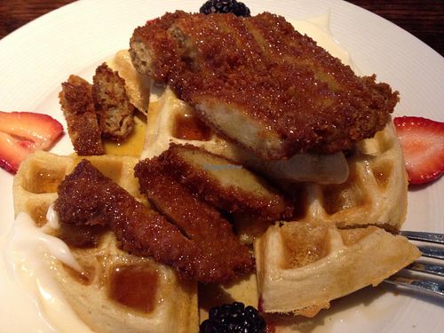 Chicken and waffle at Cafe Sunflower in Atlanta