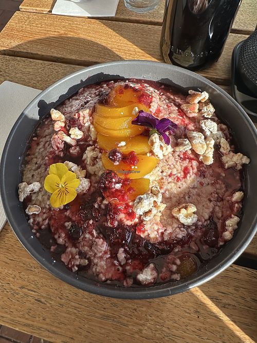 Vegan porridge   at The Jolly Miller Cafe in Altona