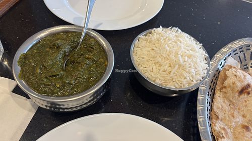 Palak mushroom and ricee  at Bikaner in Wellington