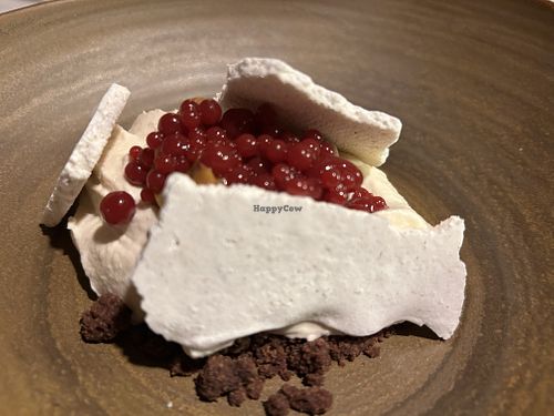 White Asparagus 'Alfajores' (VG)
Chocolate Biscuit Crumble, Sour Raspberry Pearls, Liquorice Meringue  at Glas Restaurant in Dublin