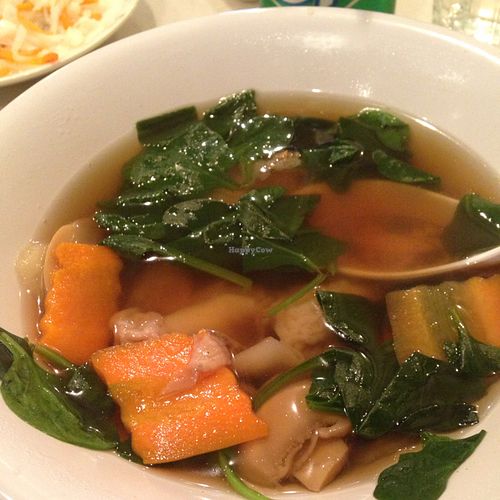 Won Ton Soup- great on a cold day. at Harmony Vegetarian in Chamblee