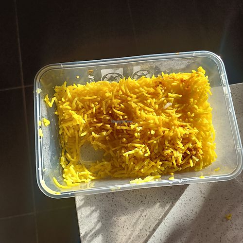 saffron rice at Sabari Saravanaa Bavan in Carrum Downs