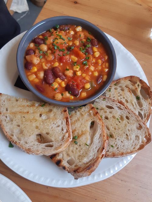 Mexican bean stew  at Yurt Cafe in East London