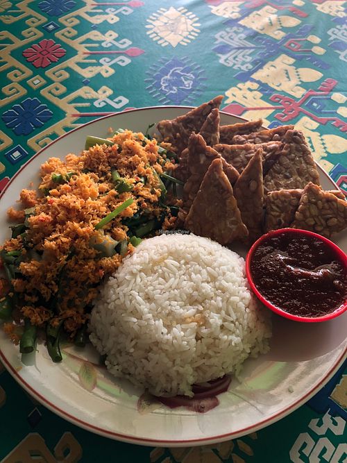 Lalapan with tempe  at Susi Warung in Kuta