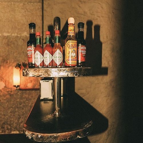 Hot sauces at Dallas Burger Joint in Lisbon