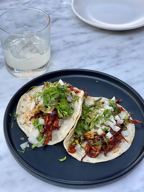 2 Al Pastor Tacos at Gracias Madre in Newport Beach