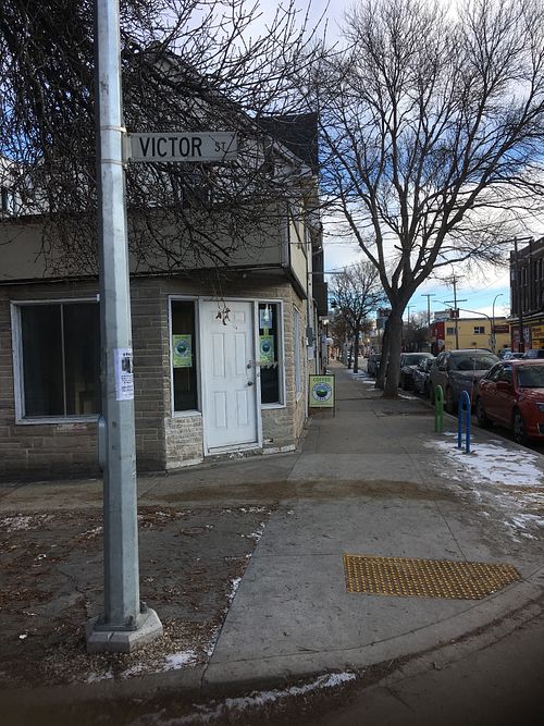 679 Sargent at Victor (NE corner) at The Good Lands Cafe in Winnipeg