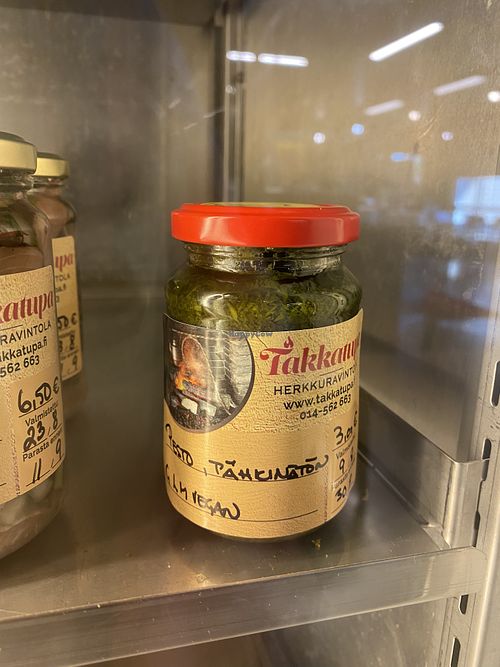 They sell their own products, like vegan pesto   at Takkatupa in Pihtipudas