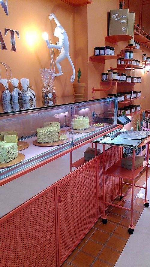 Typical Chalvas in the fridge but they have honey so it's not vegan at Wild Souls in Athens