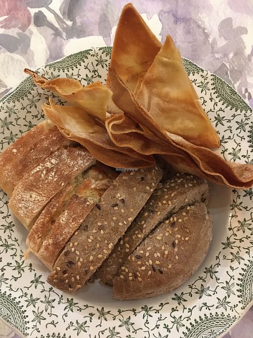 Homemade bread basket at Locanda del Carrobbio in Cremona