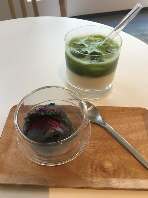 Ice cream and iced matcha   at Soi & Co in Berlin
