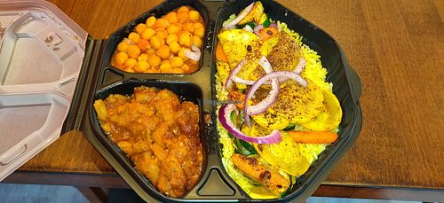 Mediterranean plate at Olive Express in Arlington