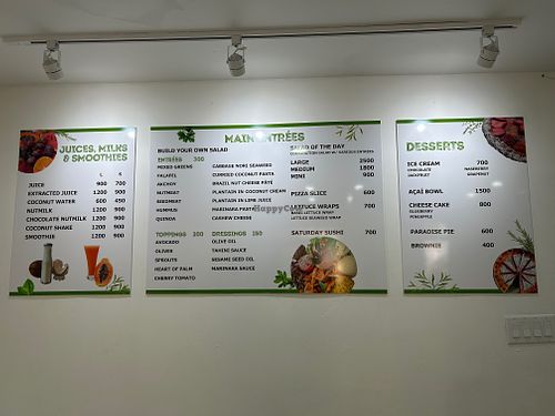 Menu  at Tehuti Cafe in Kingston