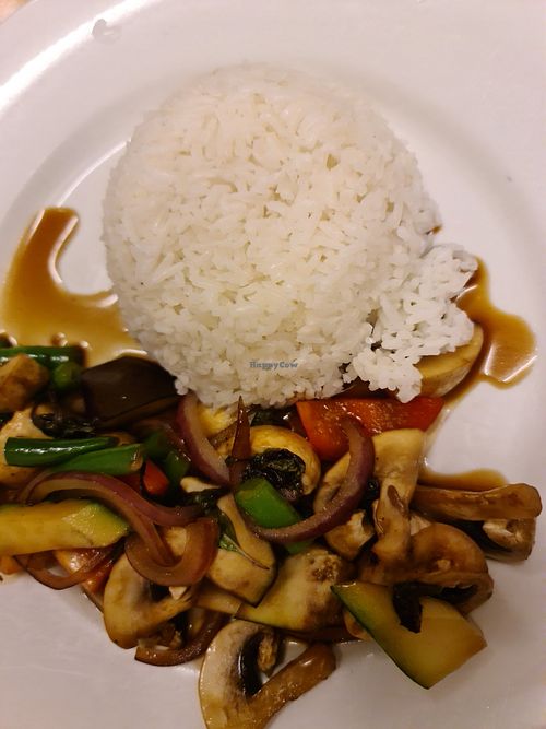 Mushroom and eggplant at Madame K's Vegan- CBD in Melbourne