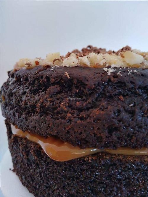 Macladí- Chocolate cake with vegan "arequipe" at Macladí Repostería in Bogota