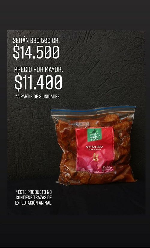 Seitán BBQ at Vegan For The Animals Food in Bogota