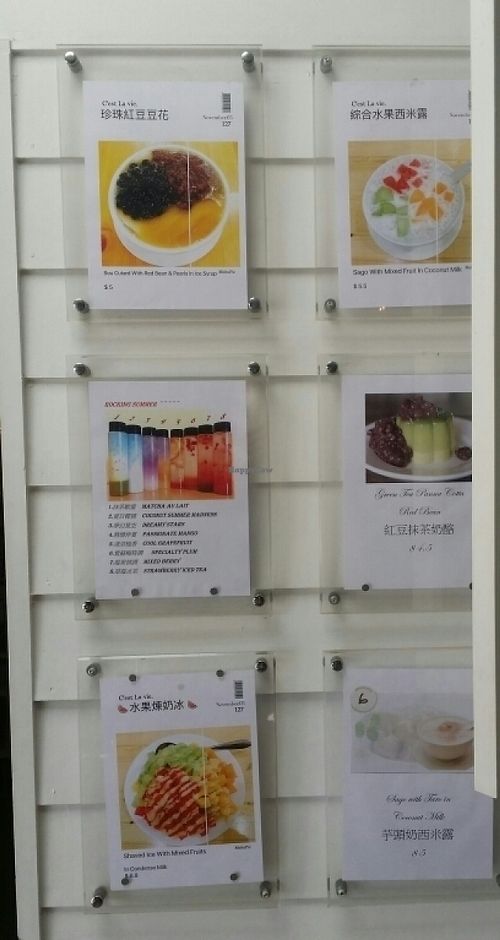 wall menu at Sweet Dessert Shop in Sunnybank