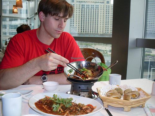 Delicious food (especially the mango rice roll thing) at Yi Xin Vegetarian. at Yi Xin Vegetarian - Tianhe District in Guangzhou