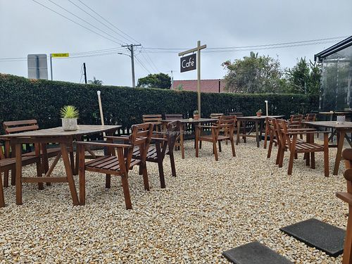 Outside seating at The Yoga Place Cafe in Blacksmiths