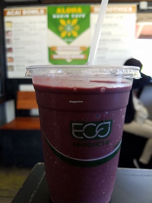 Green smoothie that's red at Basik Acai in Kailua Kona