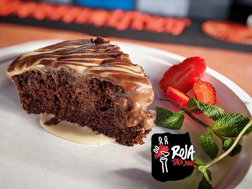 Vegan chocolate tres leches at Roja in Hopewell