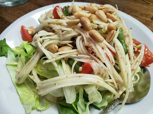 Papaya salad at Vegan LA in Los Angeles