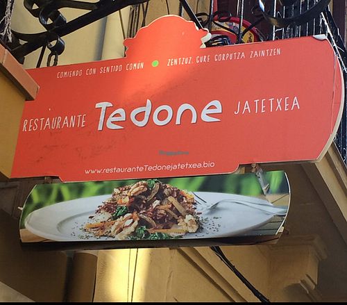 restaurant sign  at Tedone in San Sebastian