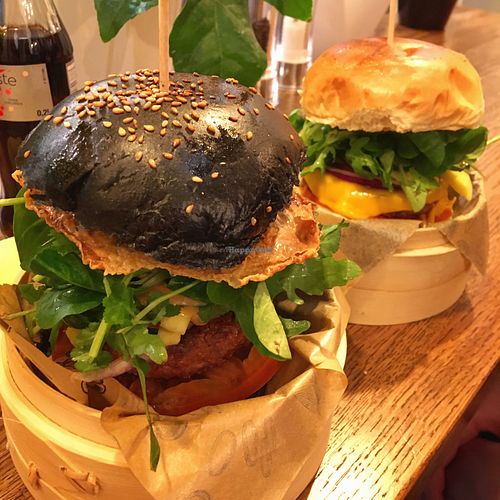 Burger with fried egg + cheeseburger  at Kiiro Burger in Berlin