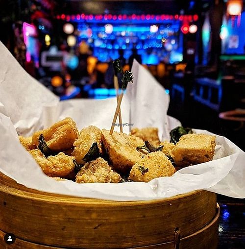 Popcorn "chicken" (made from mushrooms) at Dragon Gate in Oakland