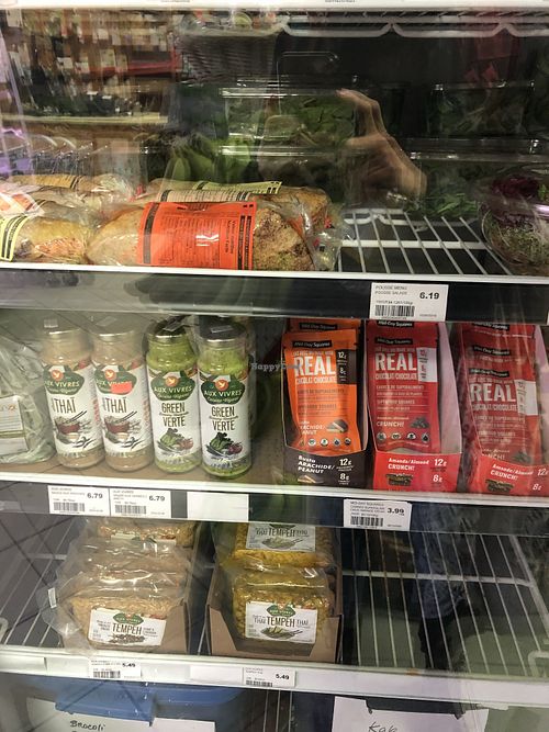 Some vegan options  at Épicerie Santé Alfalfa in Montreal