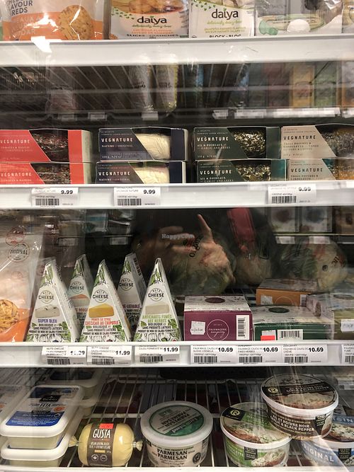 Vegan cheese at Épicerie Santé Alfalfa in Montreal