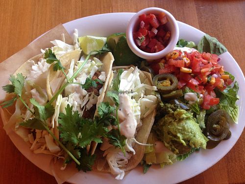 'Tres 'Fish' Tacos' at Veggie Grill in West Hollywood