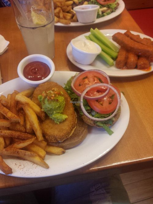 Santa Fe Crispy Chicken with Buffalo Wings at Veggie Grill in West Hollywood