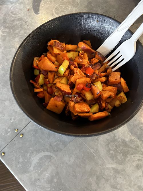 Vegan sweet potato hash browns   at Organic Krush in Roslyn