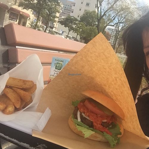 You can rest by the river banks when the weather is fine.  at Panic Burger in Fukuoka
