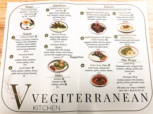 Menu at Vegiterranean Kitchen in Moorpark