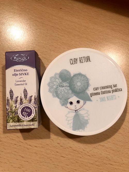 lavender essential oil and clay cleansing bar at Huda kot POPER in Ljubljana