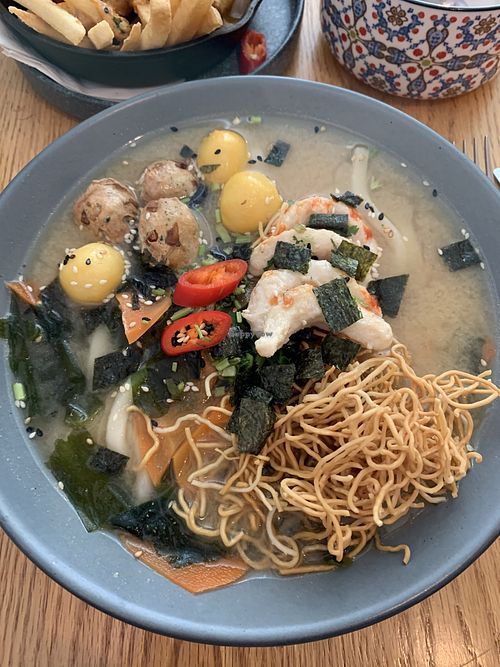 Great “Seafood Udon”! at Green Haven Vegan in Toronto