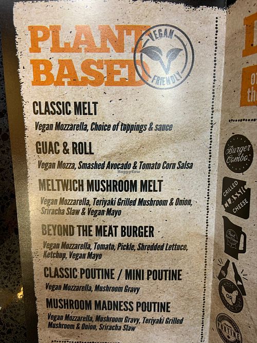 Take out menu  at MELTwich in Etobicoke