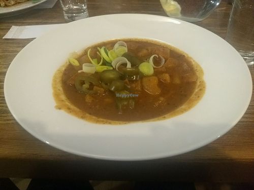 Vegan Czech gulás at Vegalite in Brno