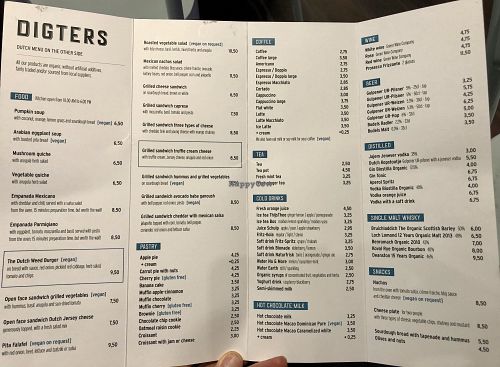 All vegetarian menu with vegan options at Digters in Amsterdam